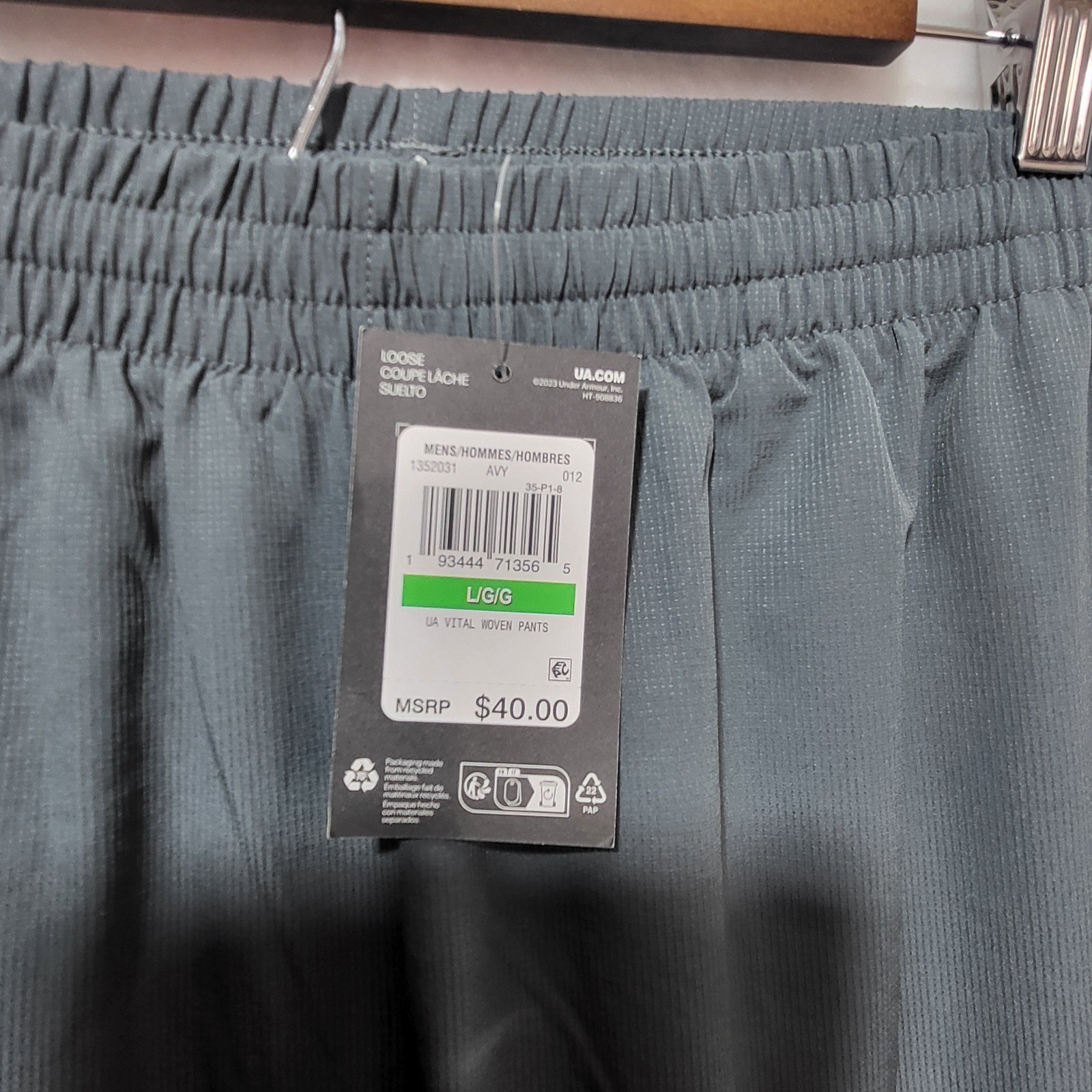Under Armour Mens UA Vital Woven Pants Loose Fit Gray Black Size L G thumbnail 3