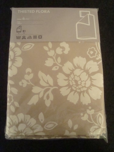 IKEA THISTED FLORA Twin Duvet Cover with Pillowcase Beige Floral NEW - Picture 7 of 7