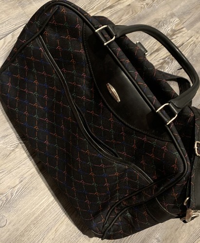 Pierre Cardin Color Monograma Negro Correas de Cuero Sintético Tela Fin de Semana/Bolso de Viaje - Imagen 11 de 12