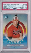 ADLEY RUTSCHMAN - 2020 BOWMAN CHROME - DAWN OF GLORY - ORANGE REFRACTOR - PSA 10