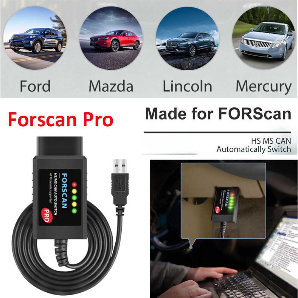 Forscan Pro USB OBD2 Cable Diagnostic Tool Readout Coding Scanner For