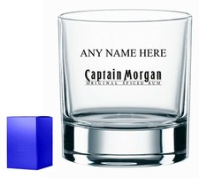Personalised Engraved WHISKY BRANDY WHISKEY MIXER glass CAPTAIN MORGAN RUM