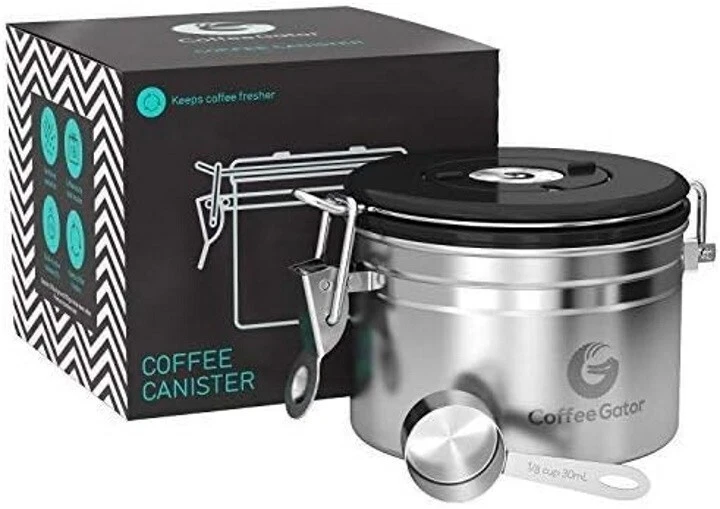 Coffee Gator Storage Canister Container & Scoop - Stainless Steel - CO2 Valve
Opens in a new window 