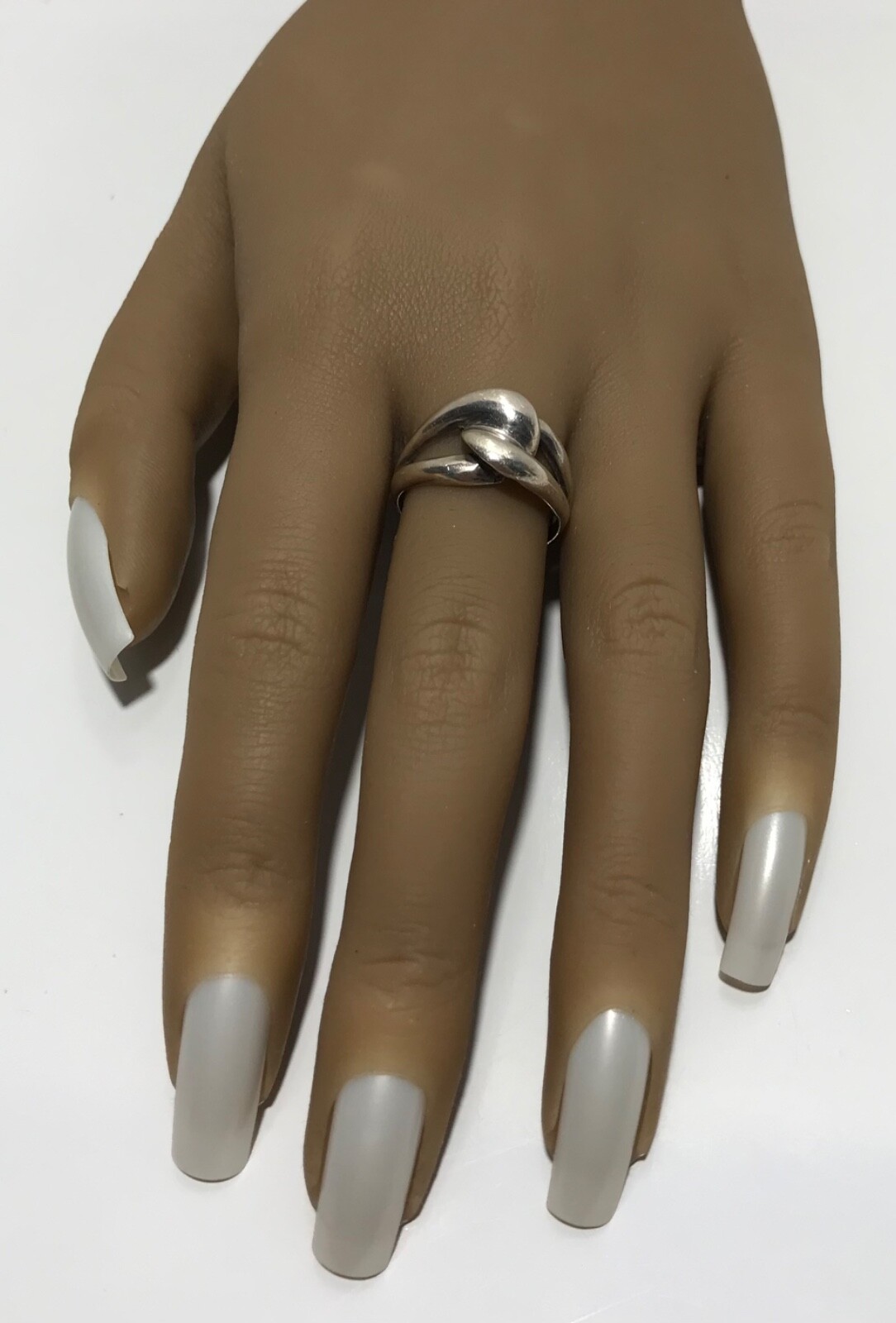 925 NF Sterling Silver Interlocking Loop Ring Siz… - image 5