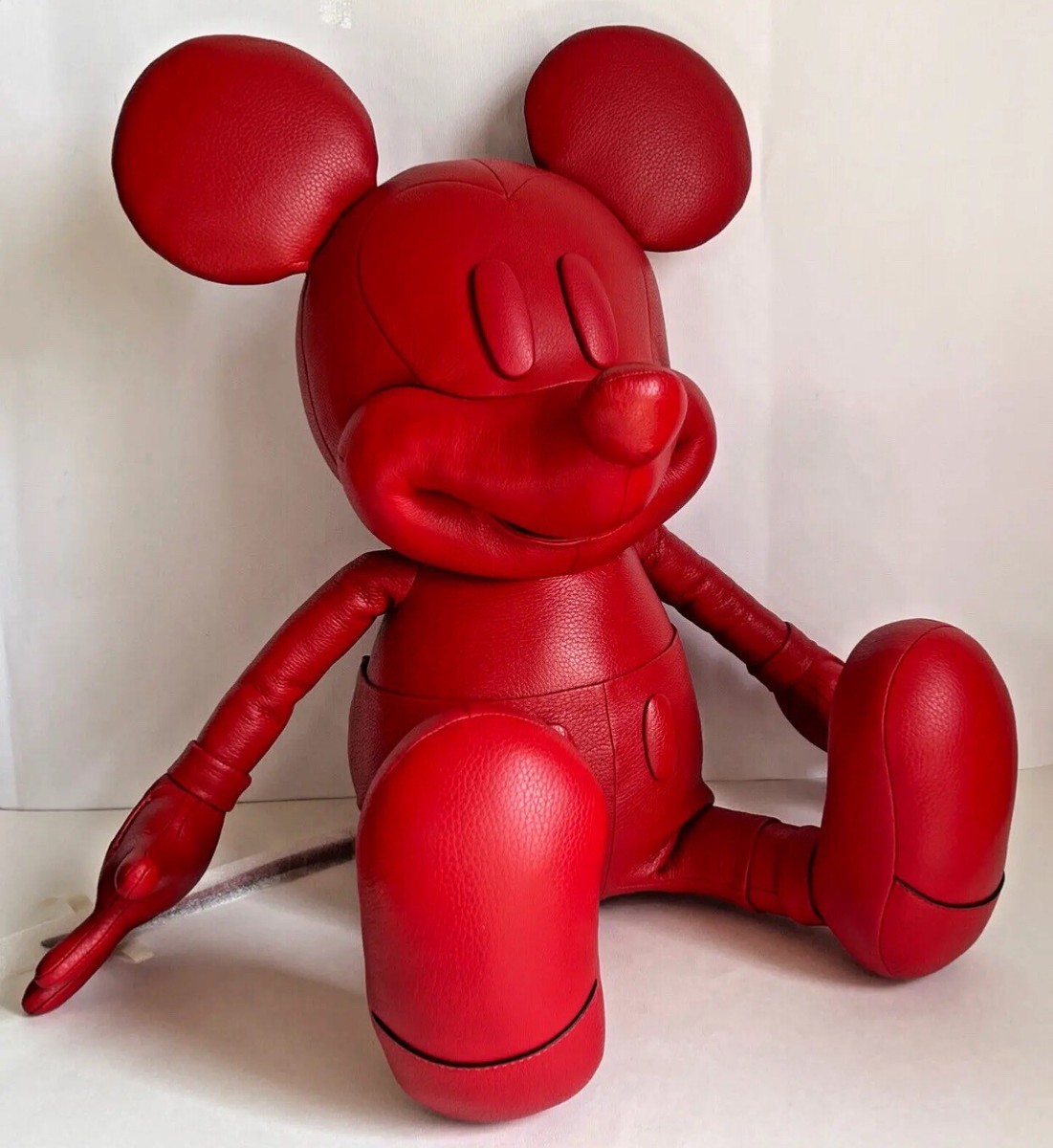 Disney X Coach Mickey Mouse Leather Plush Collectible Electric Red