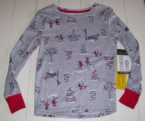 Laura Ashley Girls 2 Pc Gray Red LS Shirt Pants Christmas Winter Pajamas 6X - Picture 2 of 5