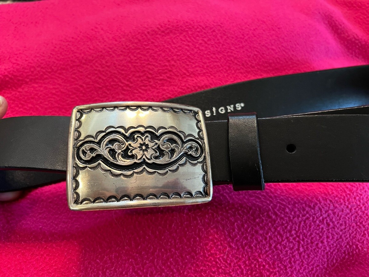 SILPADA Black Leather Belt Medium/Large Waist Sz 28-40” | eBay display picture 2