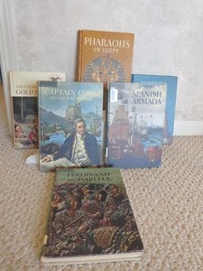 History Books: Captain Cook, Spanish Armada, etc. Vintage Library (#2994)