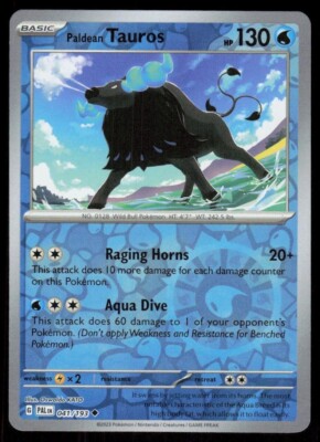 Pokemon - Paldean Tauros - 041/193 - Reverse Holo - Paldea Evolved - NM/M - NEW