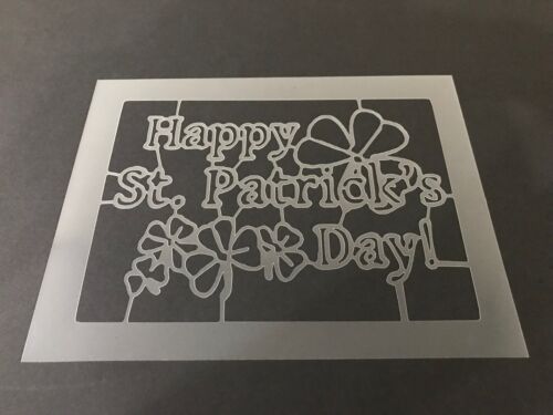 St. Patrick's Day #8 Schablone 10 mm oder 7 mm dick, 4 Blatt Klee, Kobold, Bier - Bild 1 von 1