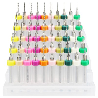 50 pcs PCB Drill bit Set, Carbide Micro Drill bit,1/8'' Shank Spiral Groove，0....