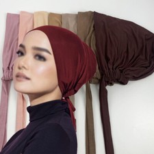 Women Soft Modal Hijab Turban Plain Solid Scarf Adjustable Head Wraps Elegant