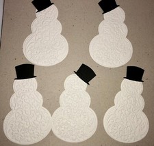 5 SNOWMAN HAT cardstock paper die cut embellishments CHRISTMAS