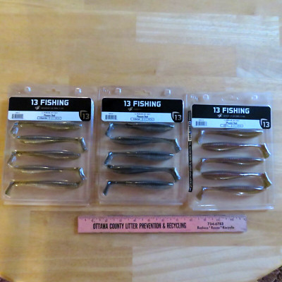 Lot of 3 Pks 13 Fishing 5'' Pleasure Shad 5 per Pk Swimbait Fishing Lures NEW **