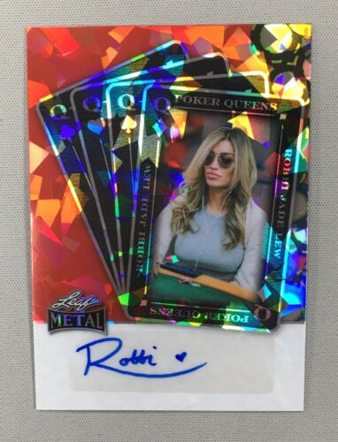 Robbi Jade Lew 2025 Leaf Metal Poker Queens Auto Red Crystals 1/3 EBAY 1/1