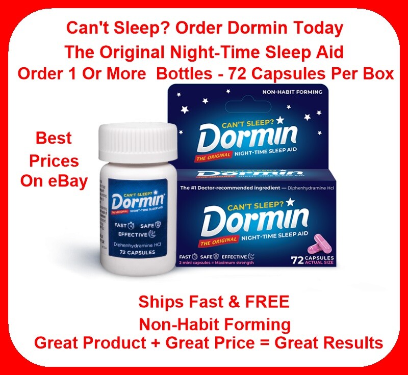 Dormin Sleep Aid Fast Safe Effective 130 Bottles 72 Caps Per Box