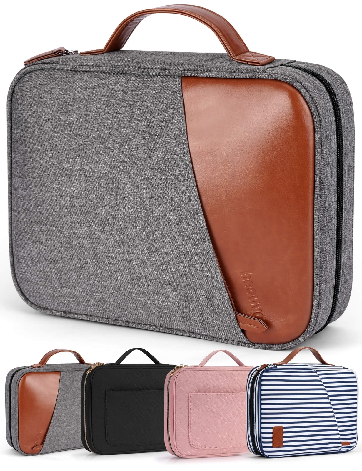 Bible Covers for Men, Bible Carrying Case with Pockets/Leather Handle, Multi-...