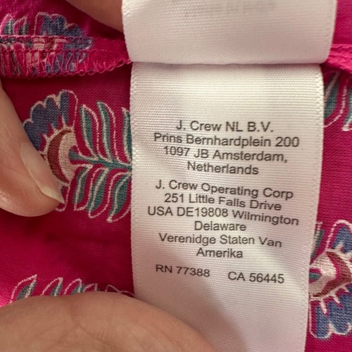 J. Crew Sleeveless Dress XS Pink Ruffle Neck Tiered Floral Preppy Beachy Summer - Picture 6 of 9