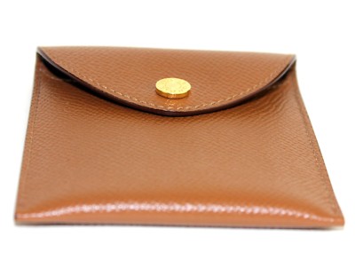 BVLGARI ABMEER B-Zero1 Calf Brown Leather Coin Case Mirror Case