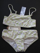 Billabong Girl's Size 7 2 Pc Bikini Swimsuit Daydream Check Strap Green White