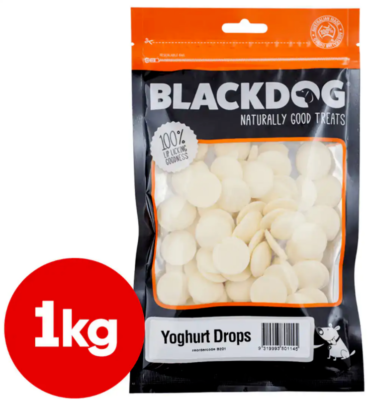 BLACKDOG Yoghurt Drops Buttons Yogurt Dog Treats 1KG Pet Food NEW