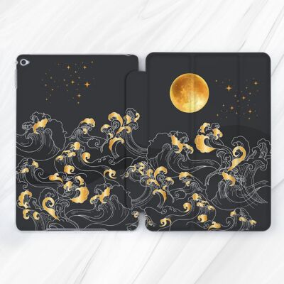 Waves Orange Moon Night Sky Case For iPad 10.2 Air 3 4 5 Pro 9.7 11 12.9 Mini