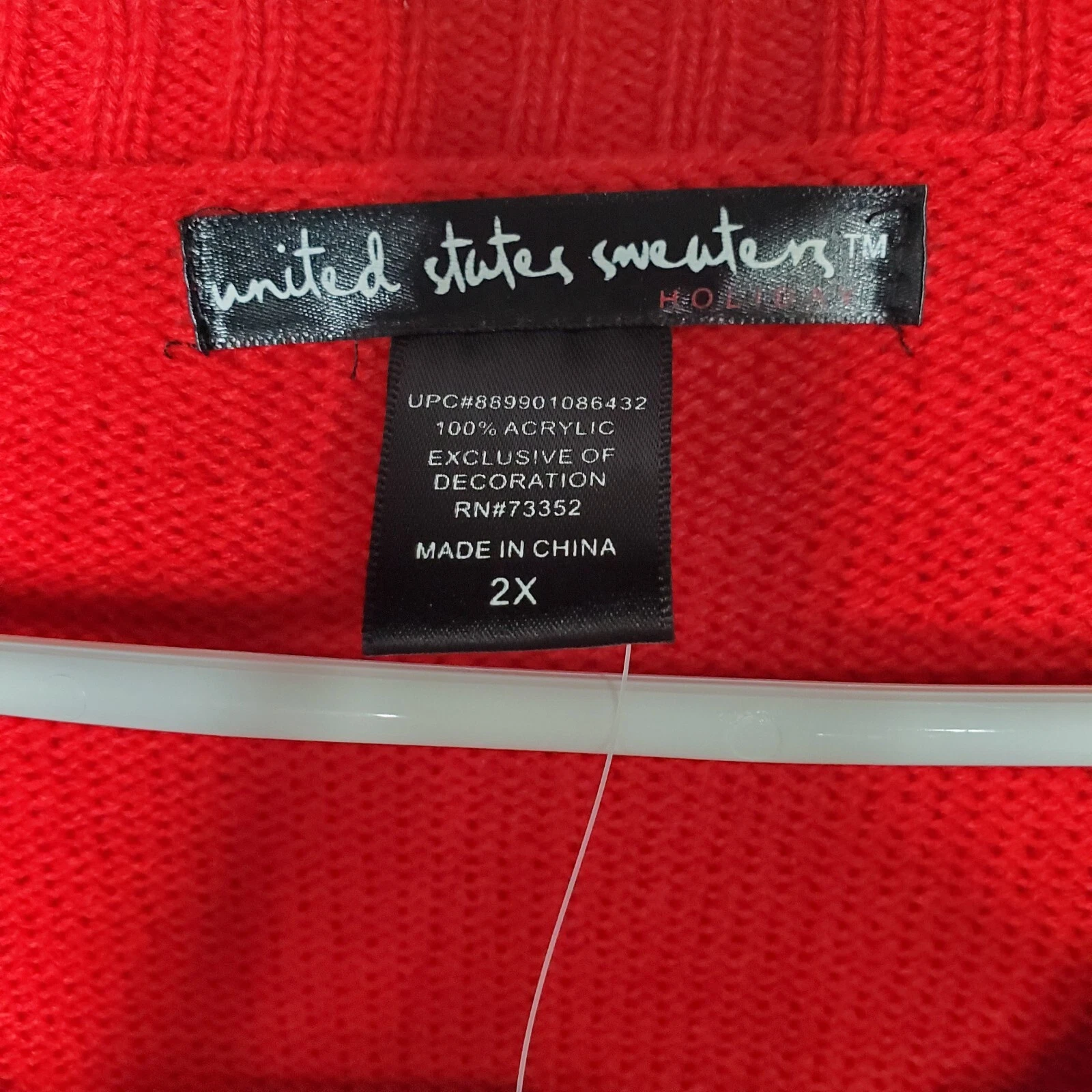 United States Sweaters Womens Red Knit Rudolph Christmas Ugly Sweater SZ 2X