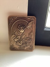 Solid Brass Small Plaque Paperweight Poem Love Gerald Henry 1990  4"X3"