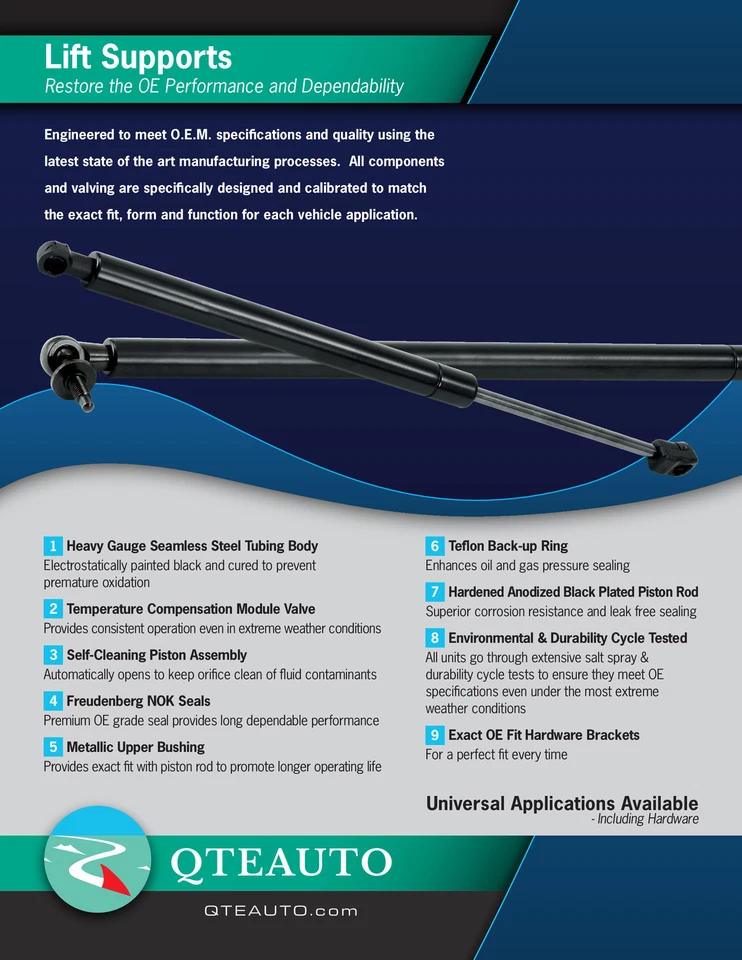 Par de 2 soportes de elevación de escotilla trasera para Mercury Xr4Ti 1985-1989 Foto 4 de 4