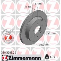 Zimmermann 2X Bremsscheibe Hinten Ø302 Mm InnenbelüFtet FüR Mazda CX-7 ER 2.3