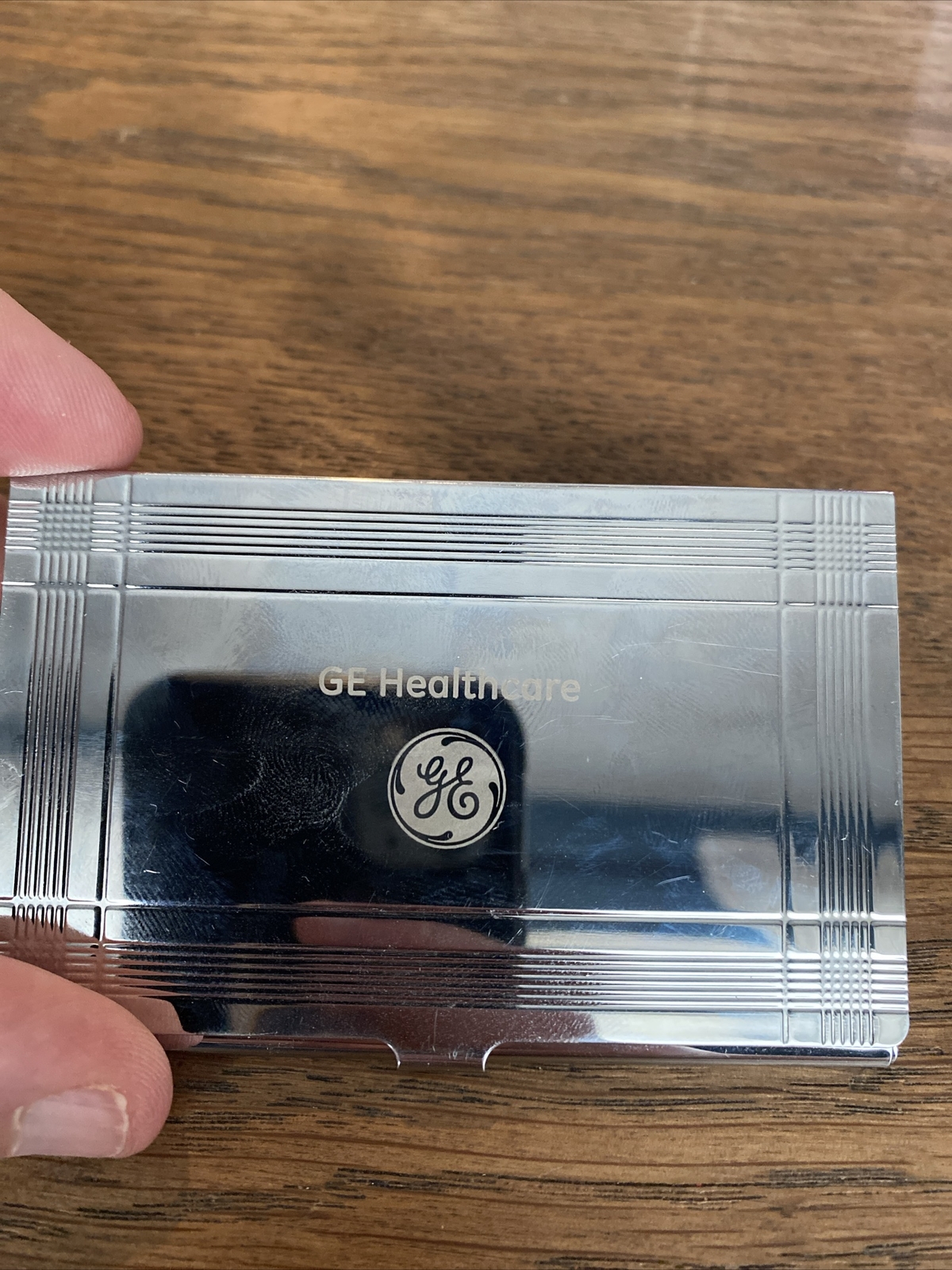 Slim GE Healthcare Business Card Holder Wallet Size 3.75x2.25x0.25 Inches-image