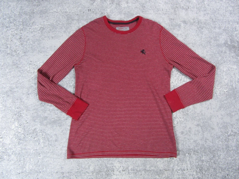 Express (2 Pack) Sweater Mens Large Waffle BLUE/RED Striped Long Sleeve Thermal - Image 4 of 4