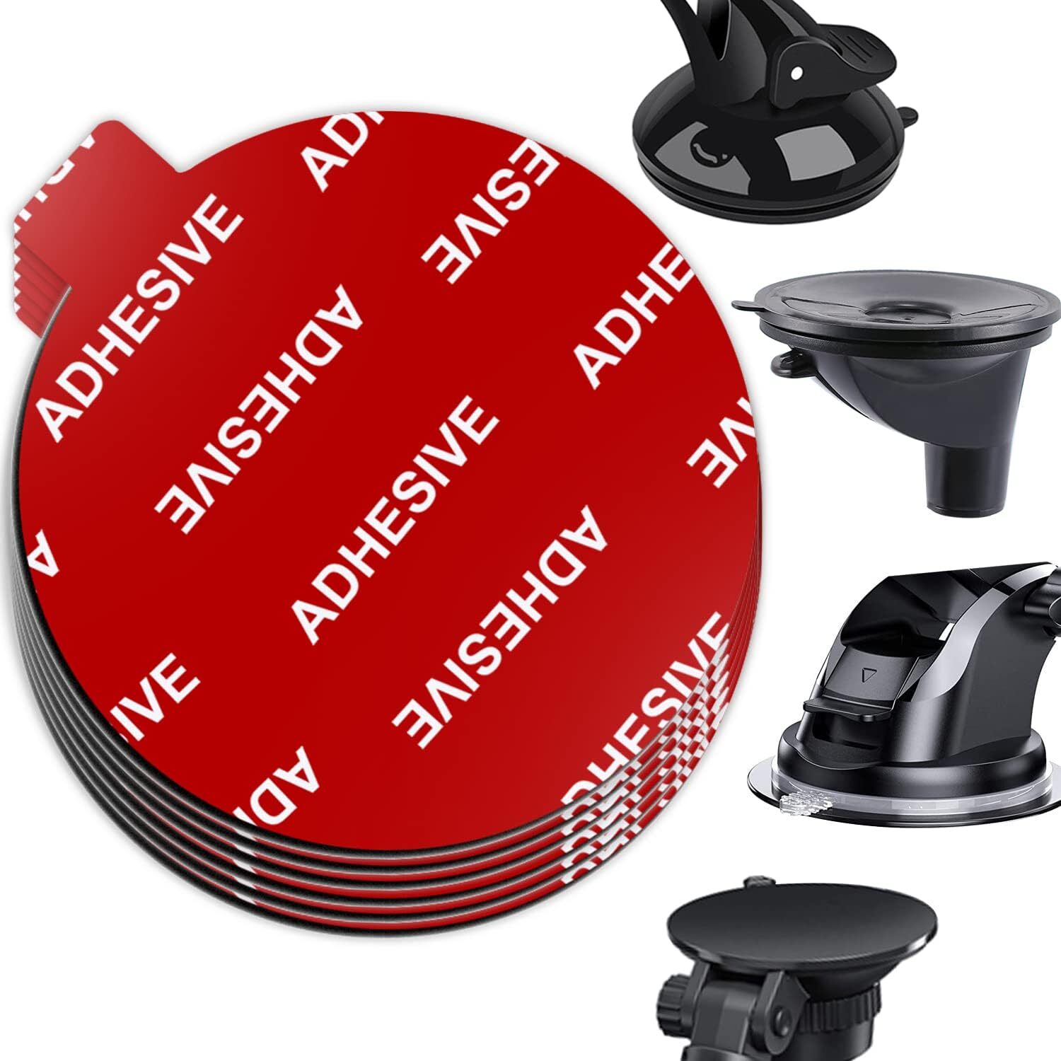 6 PCS Windshield Mount Adhesives for Suction Cup Mount 80mm 3.15 inches Circle