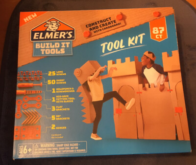 ELMERS BUILD IT CARDBOARD TOOLS CRAFT KIT 87 CT NEW Construct Create w Cardboard