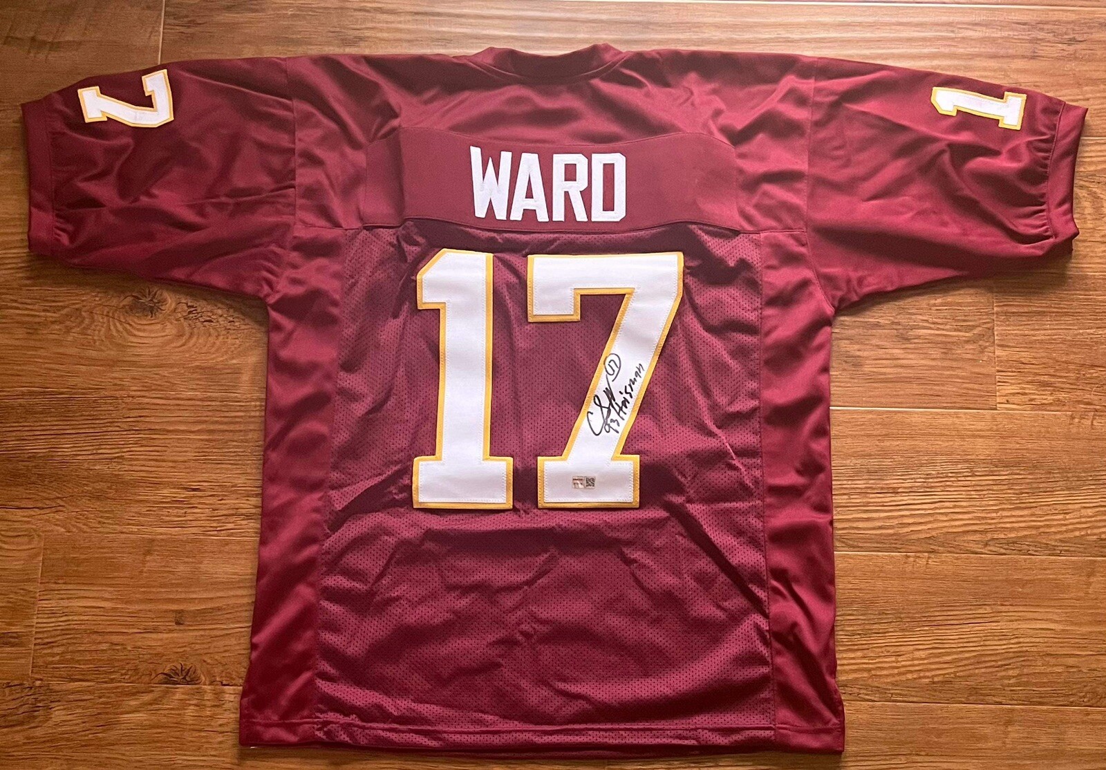 Charlie Ward Autographed Signed Florida State Seminoles Florida State "93 Heisman" Maroon Pro Style Jersey Tristar 
