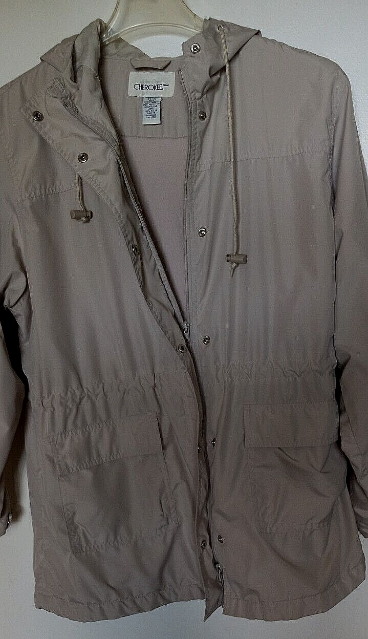 Cherokee 100% polyester solid beige jacket Size 18 - image 4