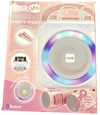 10-Watt Rechargeable Bluetooth Karaoke Machine with Two Mics, Ring Light  Voice