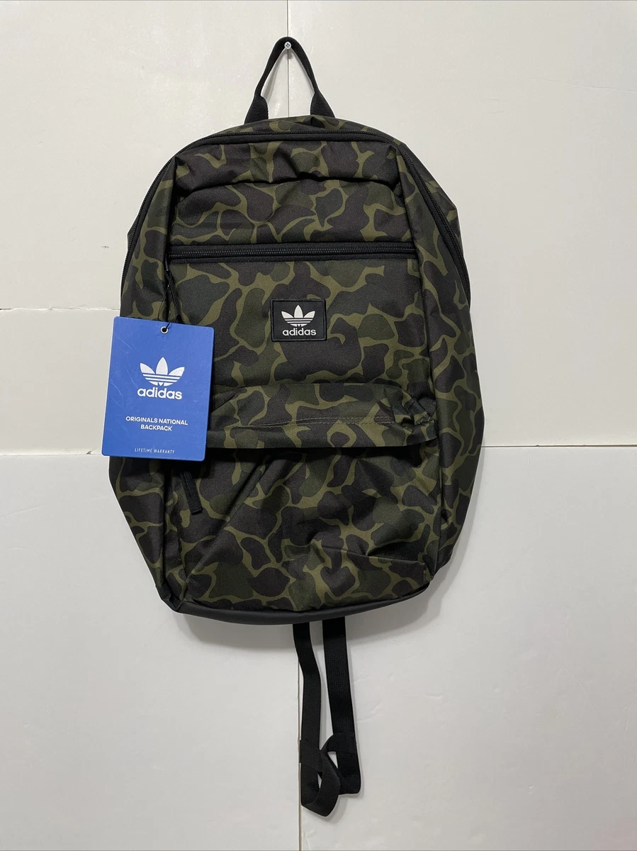 adidas Originals National Padded Backpack Green Camouflage One Size OSFA NEW