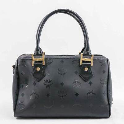 Authentic Vintage MCM Black Visetos Boston Bag | eBay