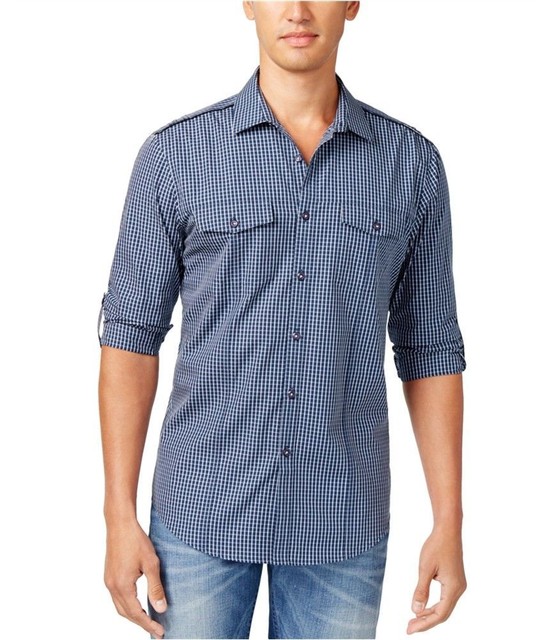 checked button up shirt