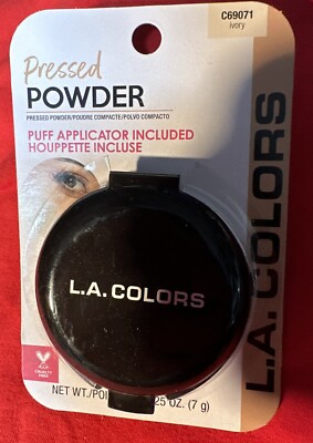 L.A. Colors Pressed Face Powder With Puff Applicator Compact Ivory C69071 NEW