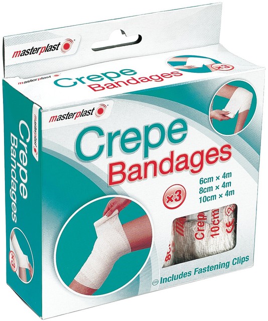 Masterplast 3 X First Aid Crepe Bandages With Fastening Clips 9m in Total UK for sale online eBay