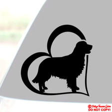 GOLDEN RETRIEVER HEART Vinyl Decal Sticker Car Window Bumper LABRADOR DOG LOVE