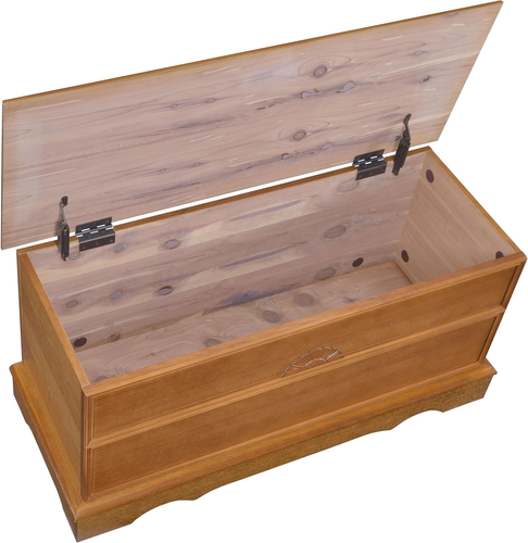Paula Traditional 40 Inch Wood Bedroom or Kids Room Storage Trunk Cedar Lined Ho - Picture 4 of 12