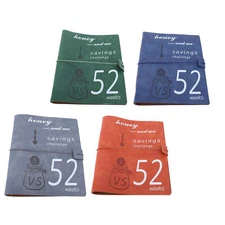 52 Week Money Saving Challenge Book Leather PP Film Reusable Budget Challenge