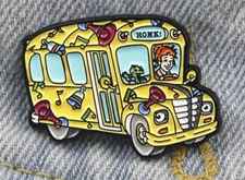 MAGIC SCHOOL BUS enamel pin - lapel brooch cartoon - FREE SHIPPING