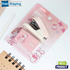 Mini Stapler with Staples Pink Color Small Cute Stapler for School Students Gift