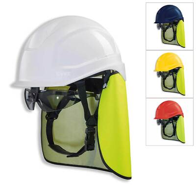 UVEX Schutzhelm pheos S-KR IES + Schutzbrille + Nackenschutz mit BG Bau Förderun