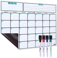 Dry Erase Calendar for Fridge, Magnetic, 14.7 x 11.8, Magnetic Calendar with 4 D