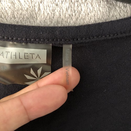 Abito Athleta A-line vita increspato donna piccolo petite nero scollo a V manica 3/4 - Foto 11 di 13